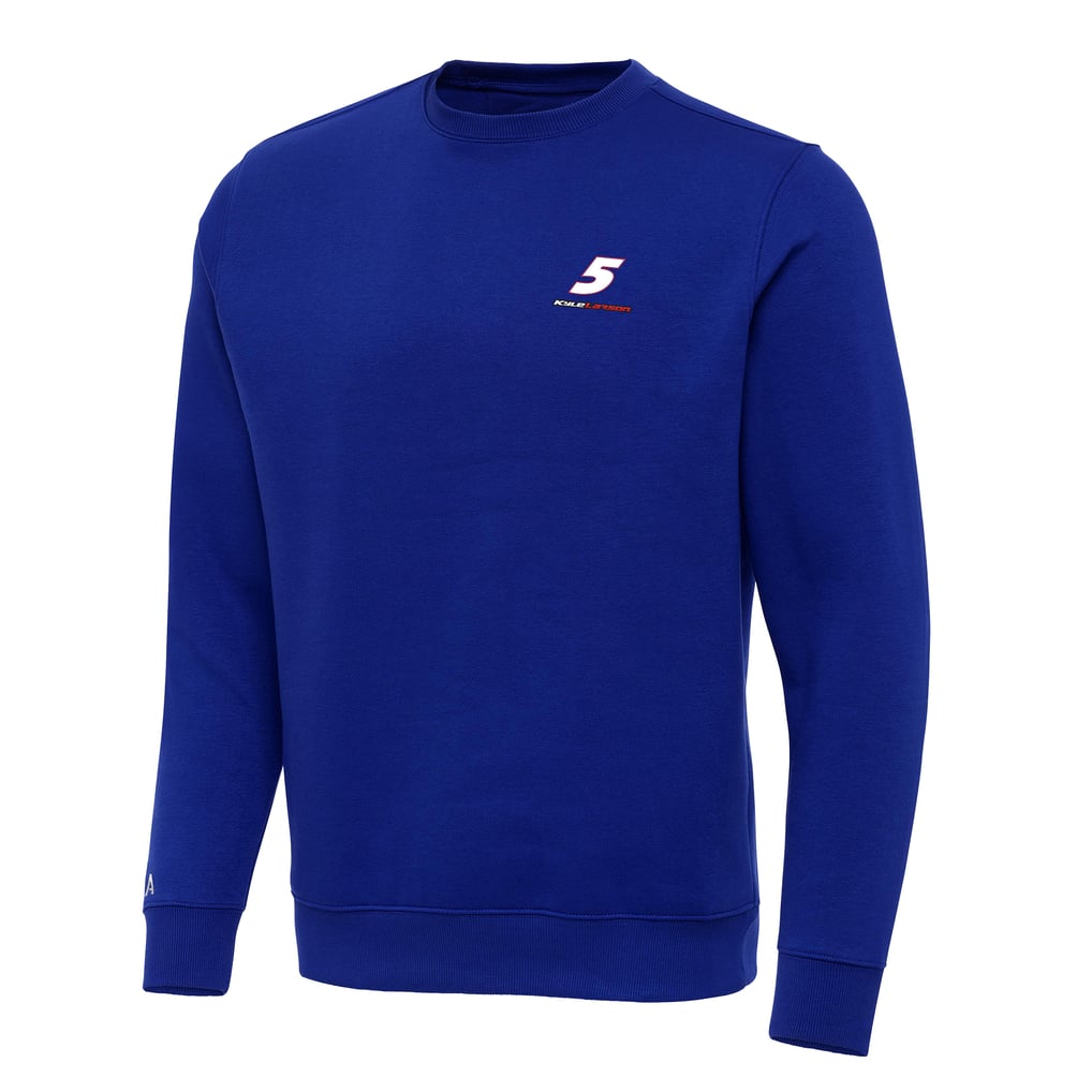 Kyle Larson Antigua Big & Tall Victory Crewneck Pullover Sweatshirt - Royal